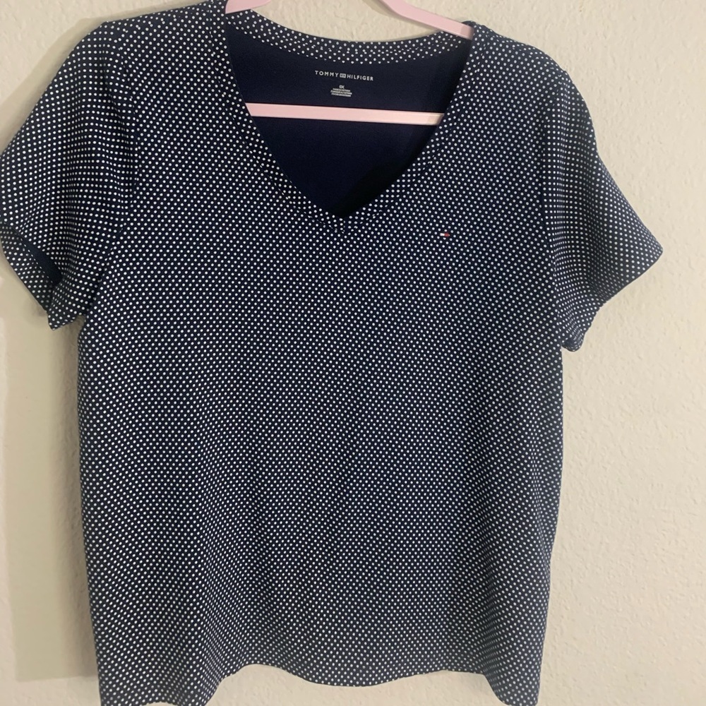 Tommy Hilfiger women’s Sz 0X V neck Tee shirt top  blouse causal nautical summer